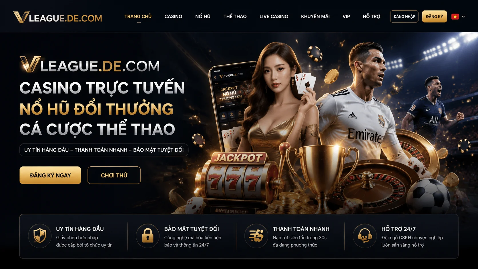 Khu nổ hũ đổi thưởng trên vleague.de.com