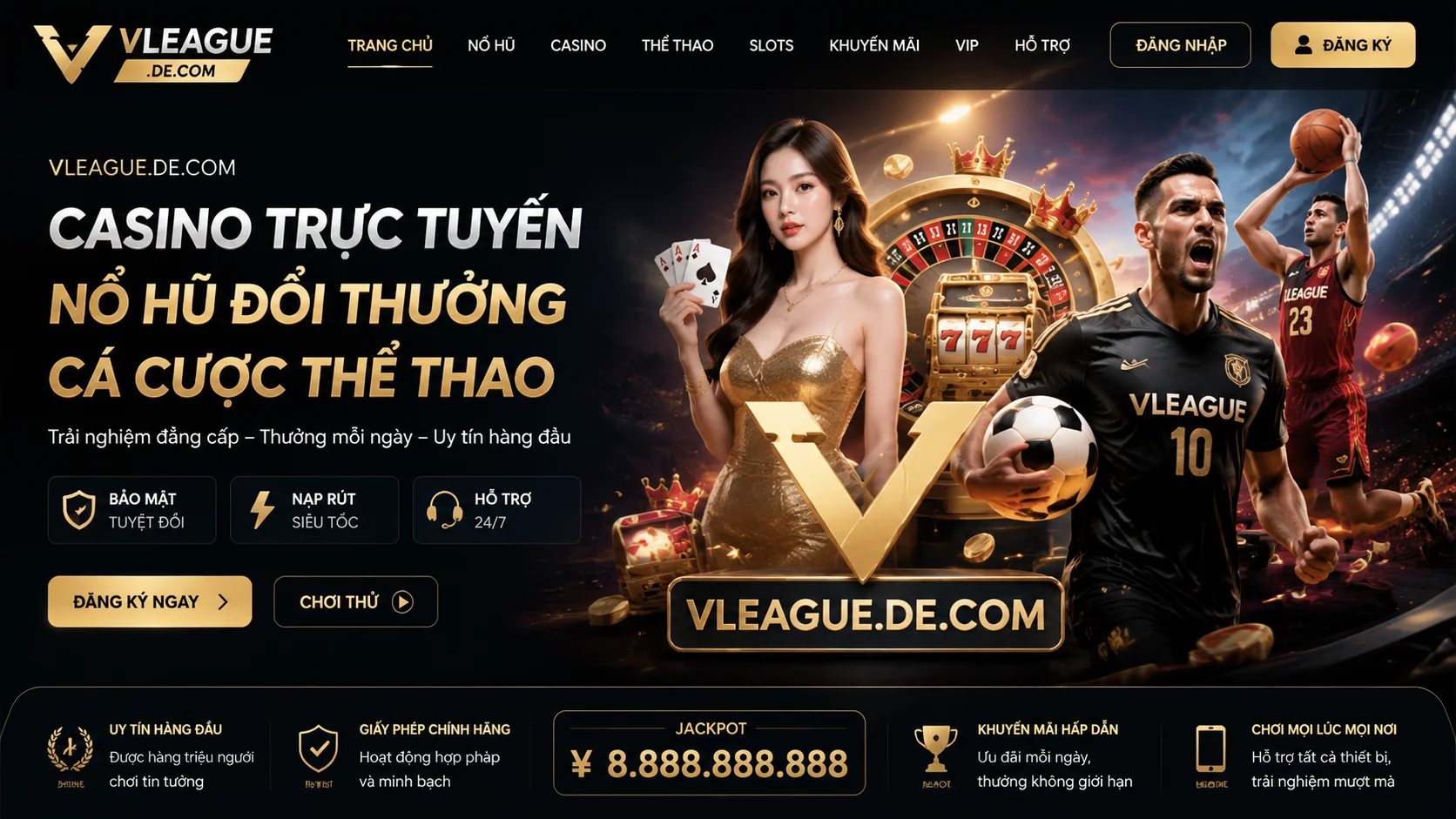 Bàn live casino trên vleague.de.com